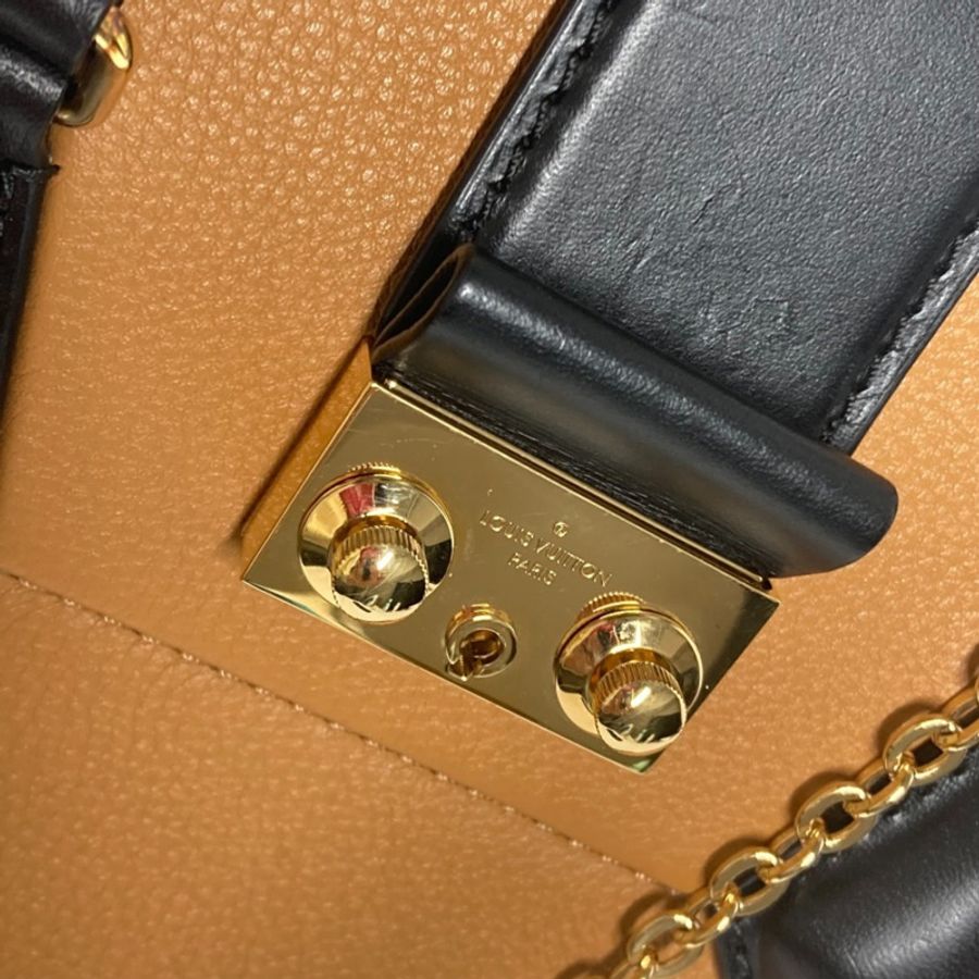LOUIS VUITTON M51654 鉚釘雙色 Cool Marly PM 托特包，皮革手提包，女款，米色-10