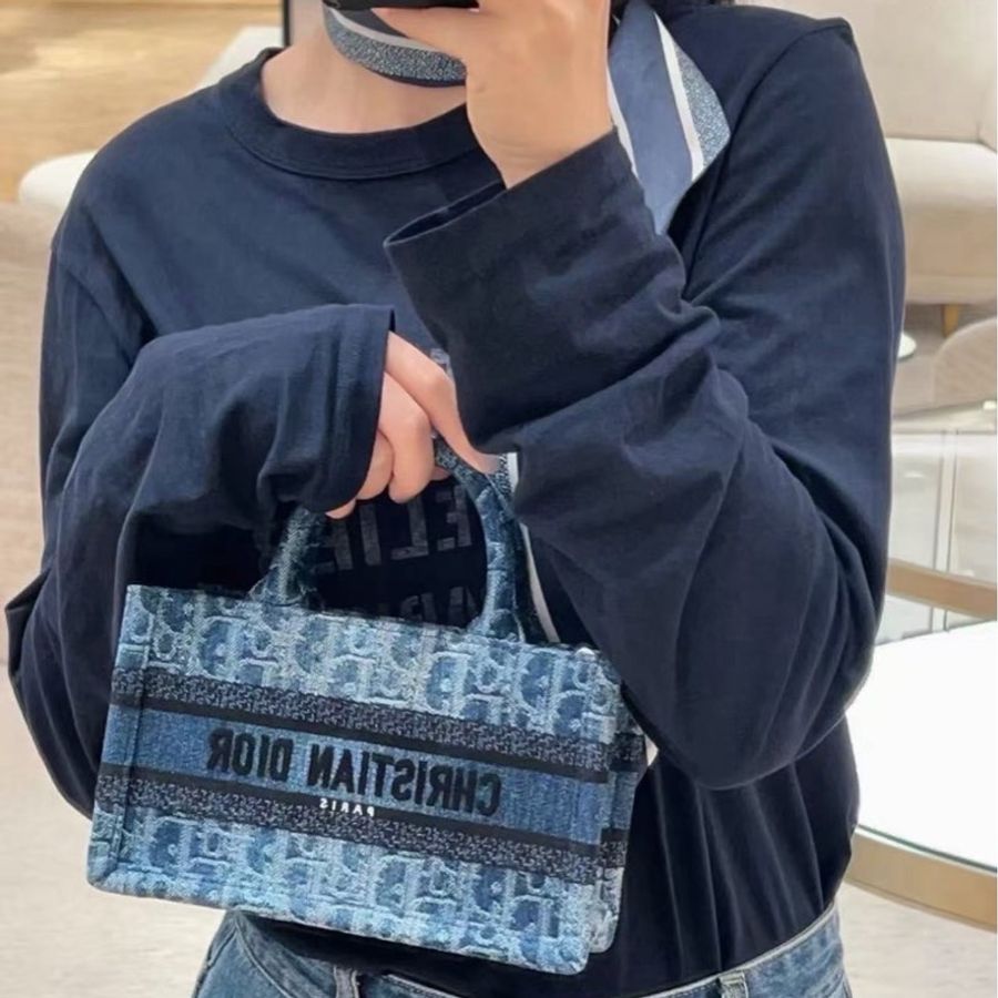 Dior 新款牛仔老花mini tote-4