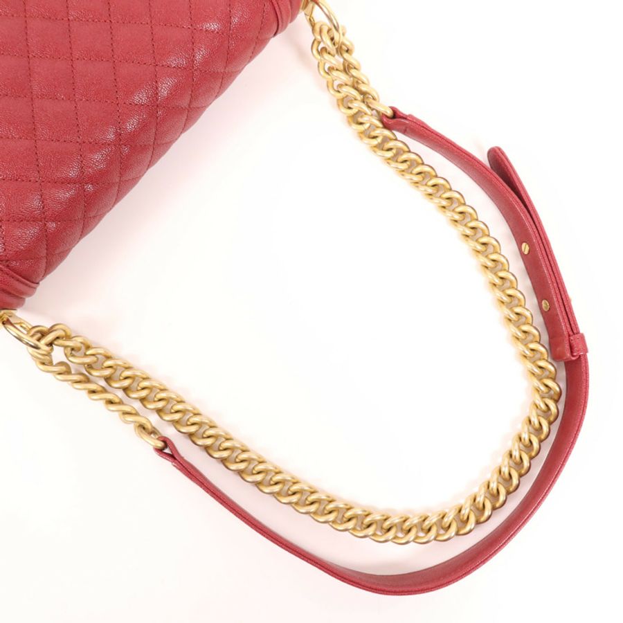 CHANEL 【激減優惠】牛皮皮革Boy 25金扣鏈帶肩背袋-8