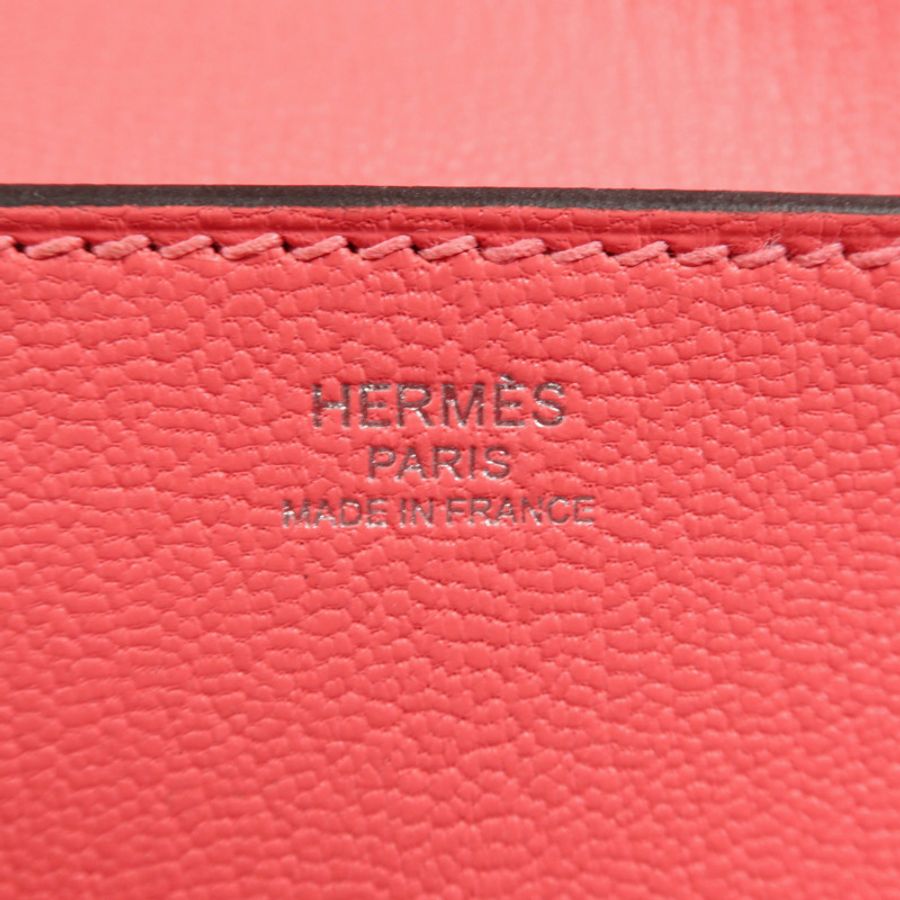 HERMES Chevre皮革Opli Clutch銀扣手拿包-5
