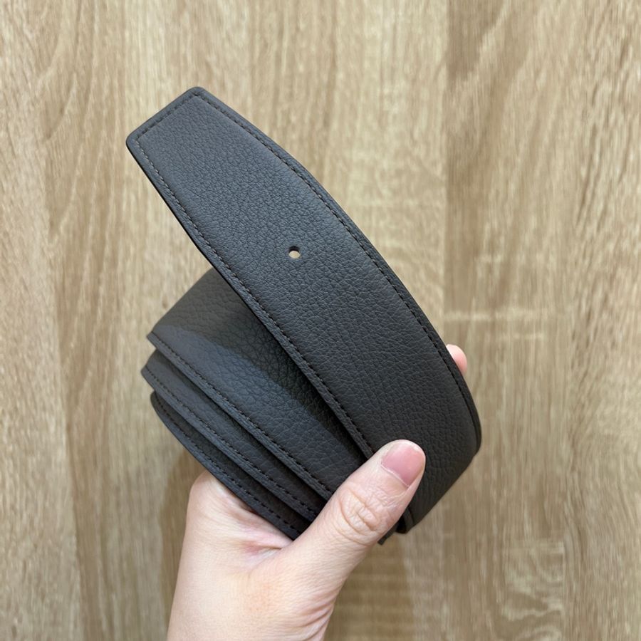 Hermes 錫器灰Togo皮黑色Box皮雙面用皮帶H077971-0