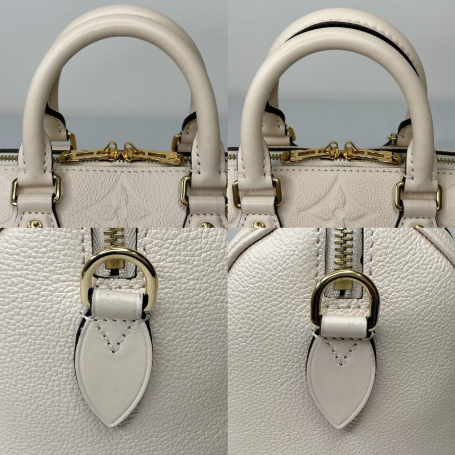 LV 奶油白全皮革壓紋Speedy 20-6