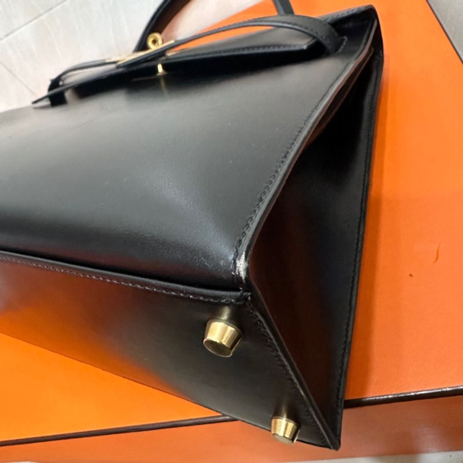 愛馬仕 Kelly 32,黑金配色,外縫Box皮-20