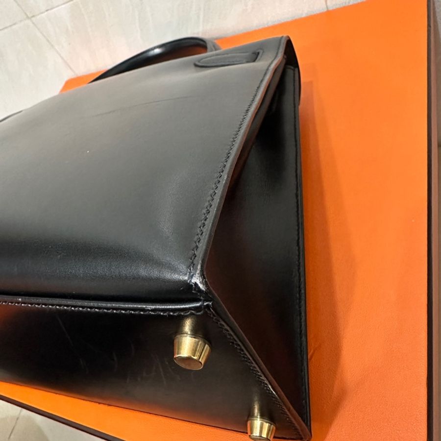 愛馬仕 Kelly 32,黑金配色,外縫Box皮-22