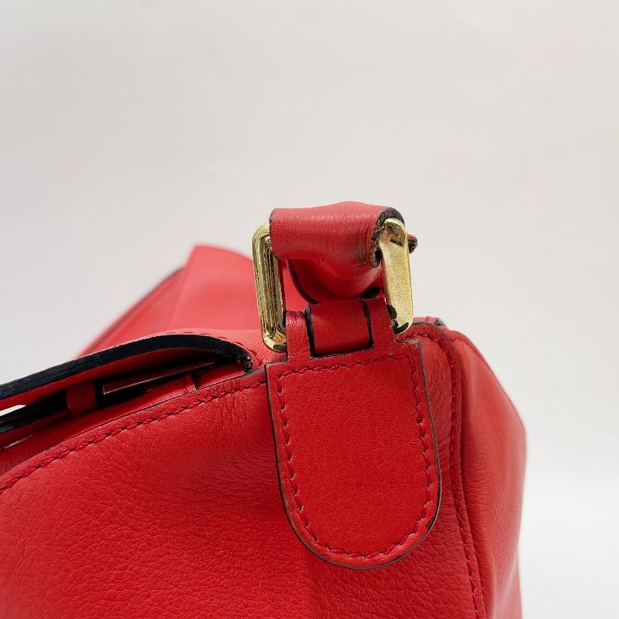 Loewe 紅色牛皮拉鍊puzzle手提側背包-20