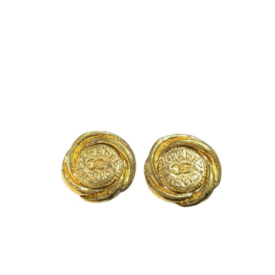 CHANEL VINTAGE CC ROUND EARRINGS-0