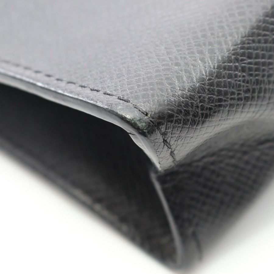 路易威登 Pochette Voyage 手拿包 M30450 Taiga 皮革 黑色 二手-4