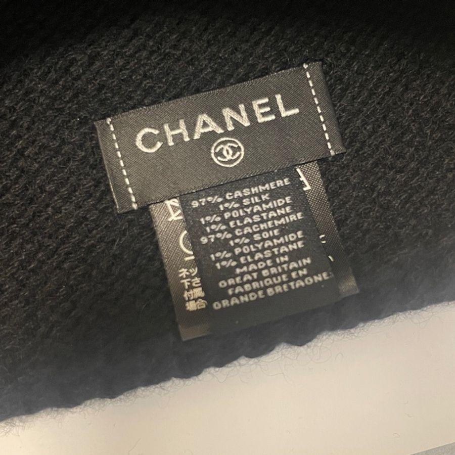Chanel 香奈兒 黑色 毛帽 冷帽 針織 clog-5
