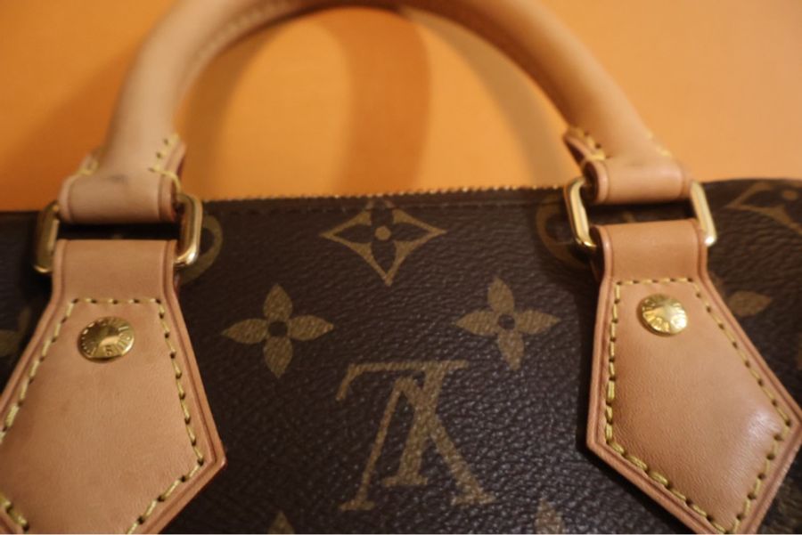 LV speedy 20 老花款(含客製肩袋)-8