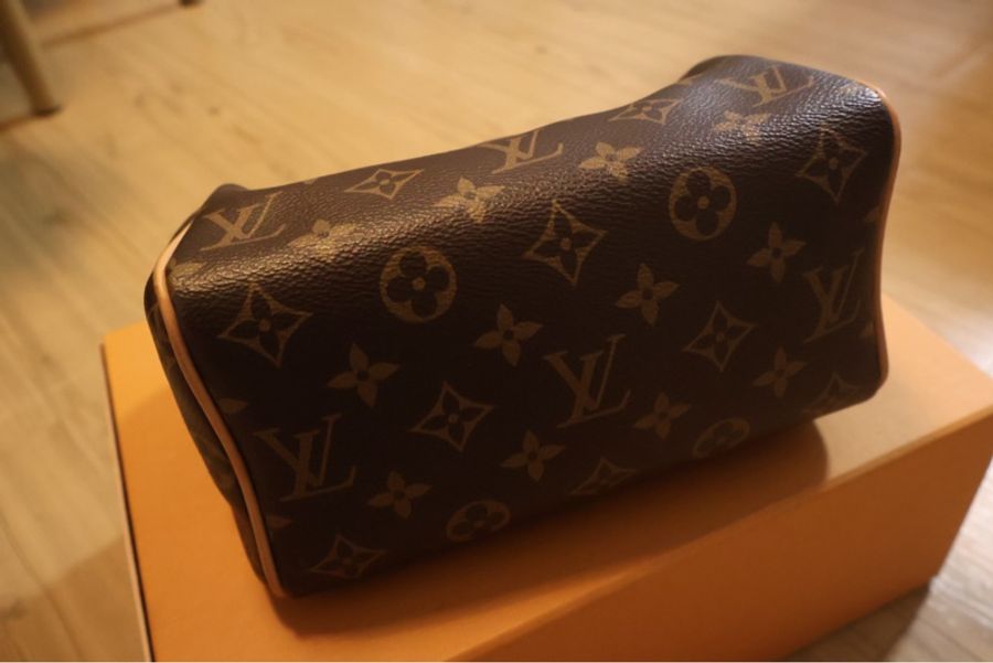 LV speedy 20 老花款(含客製肩袋)-9
