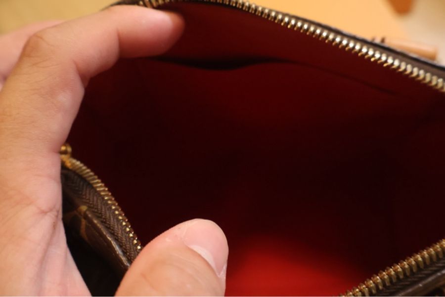 LV speedy 20 老花款(含客製肩袋)-10