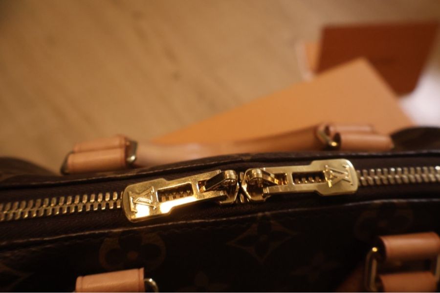 LV speedy 20 老花款(含客製肩袋)-11