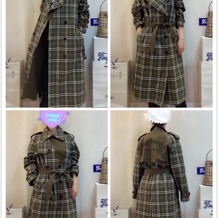英國Burberry 男款橄欖綠雙穿長風衣50-2