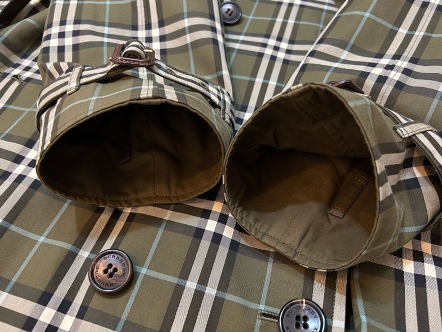 英國Burberry 男款橄欖綠雙穿長風衣50-7