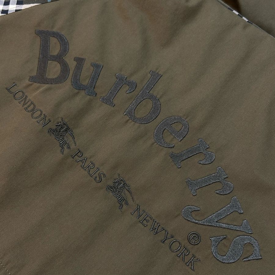 英國Burberry 男款橄欖綠雙穿長風衣50-15