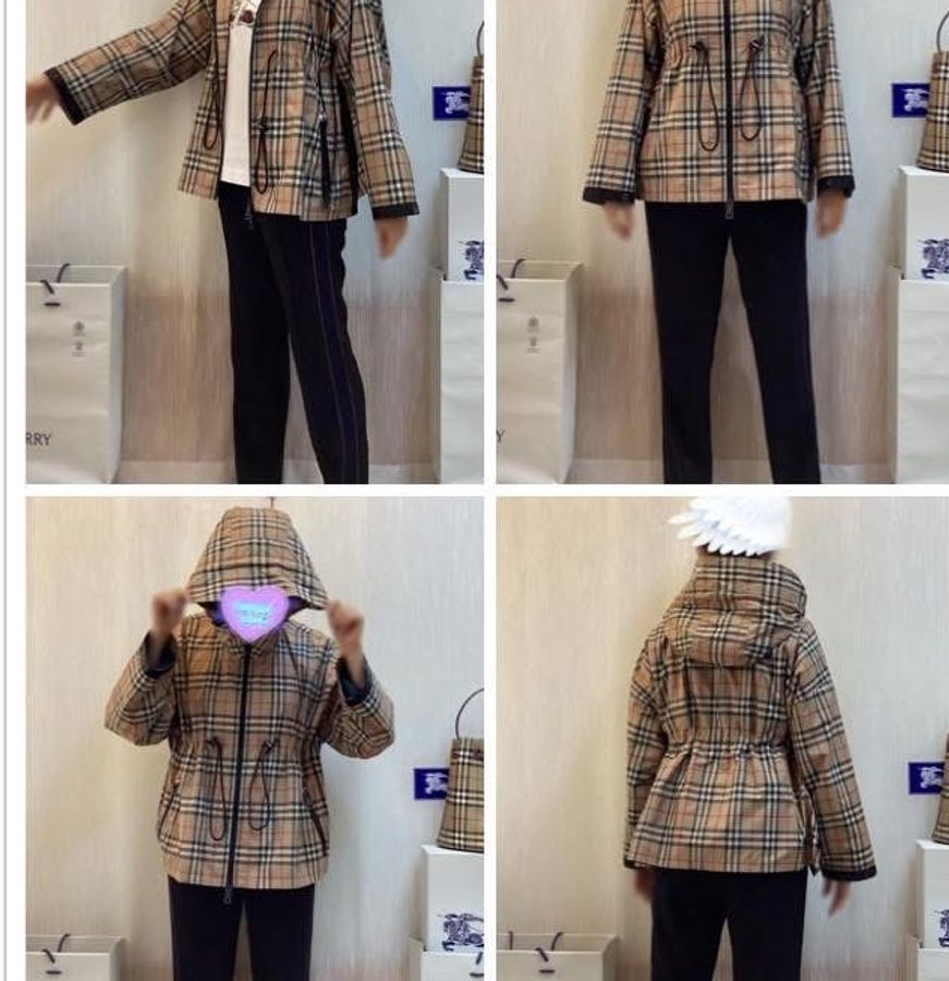 英國Burberry 格紋輕盈連帽外套UK2-3