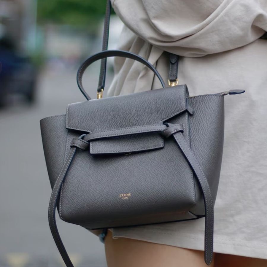 實用百搭款🌟Celine belt micro灰色鯰魚包單肩斜挎包-0