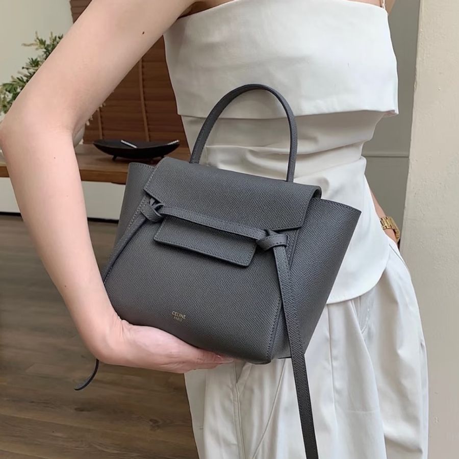 實用百搭款🌟Celine belt micro灰色鯰魚包單肩斜挎包-1
