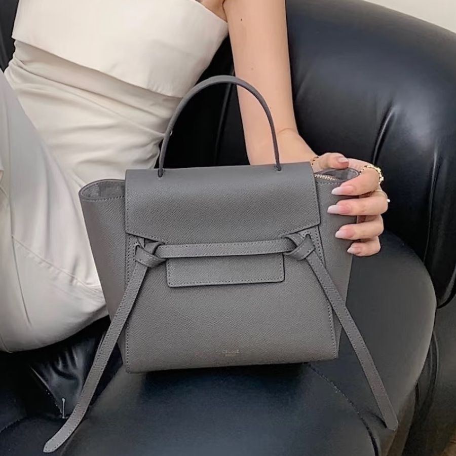 實用百搭款🌟Celine belt micro灰色鯰魚包單肩斜挎包-2