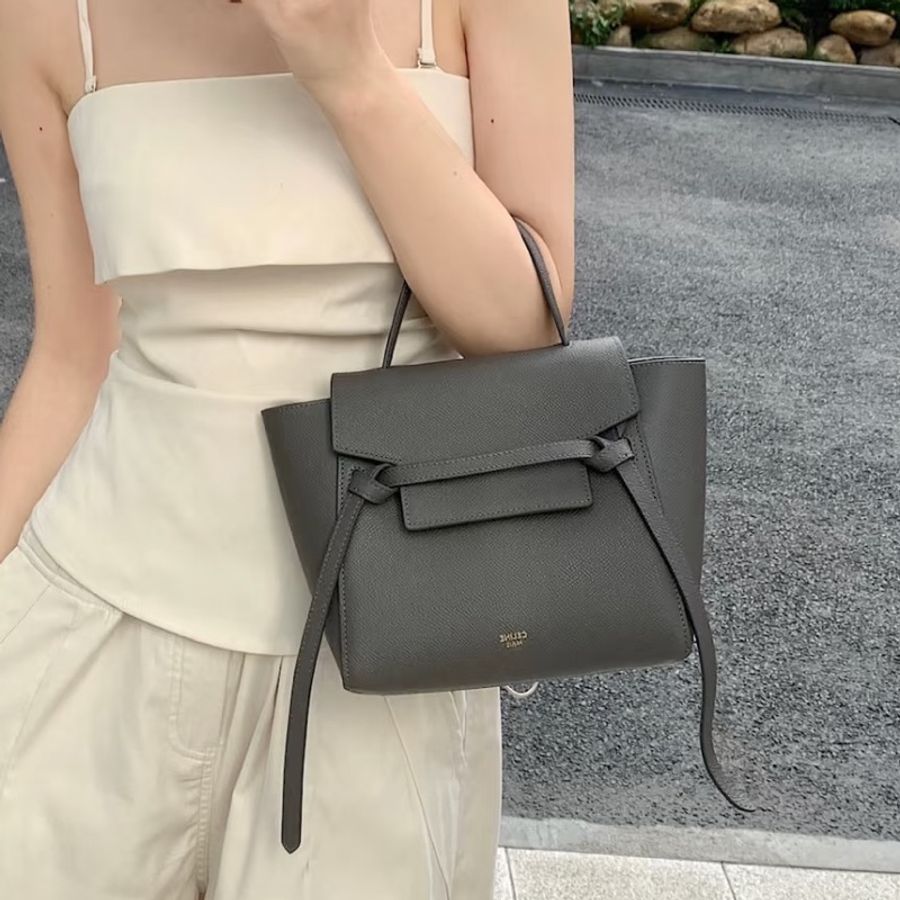 實用百搭款🌟Celine belt micro灰色鯰魚包單肩斜挎包-4