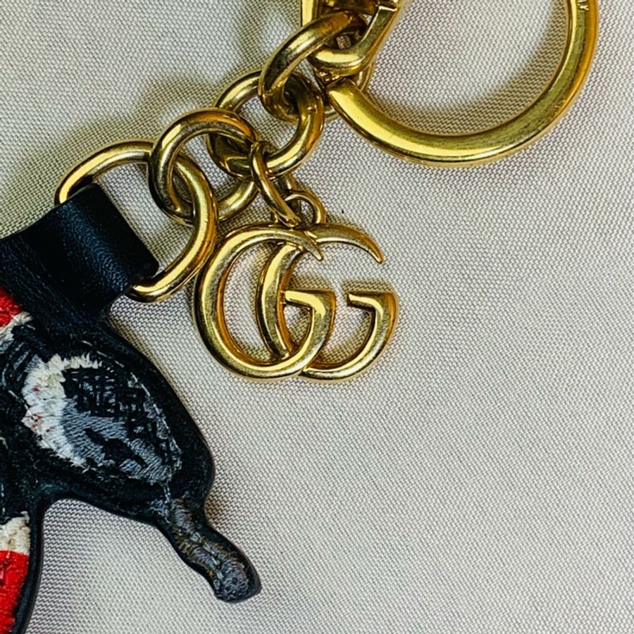 ✨經典不敗 Gucci 古馳珊瑚蛇 馬夢 老花 雙G鑰匙圈 吊飾-3