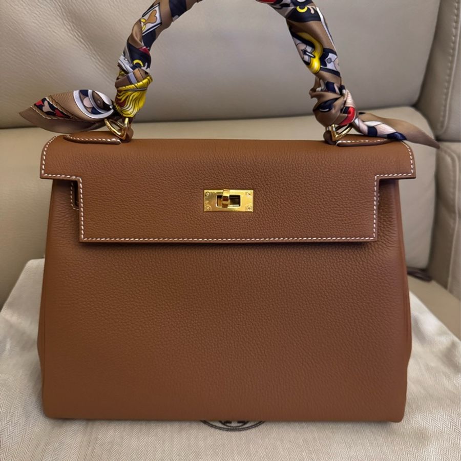 (2025 K stamp) Hermes Kelly 28 Togo Retourne Gold Leather and hardwares-8