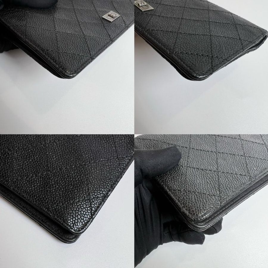 CHANEL 2.55復古銀造型對開長夾 16開-7