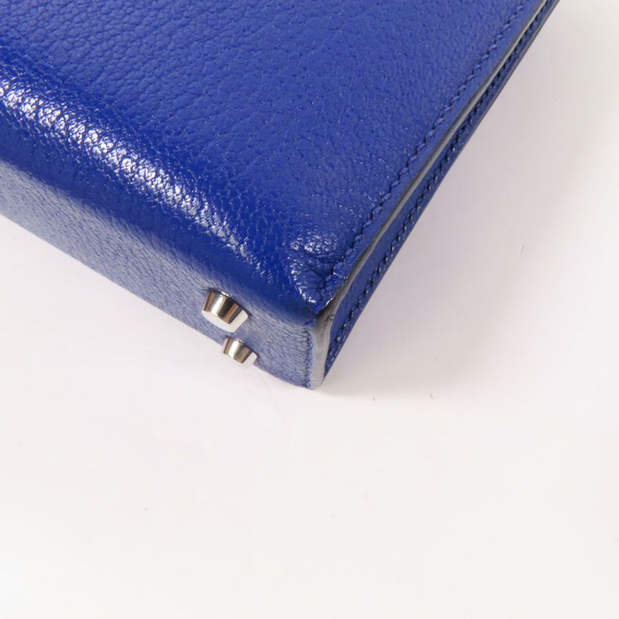 HERMES 【激減優惠】Chevre皮革Verrou Mini銀扣鏈帶肩背袋Bleu Electrique-12
