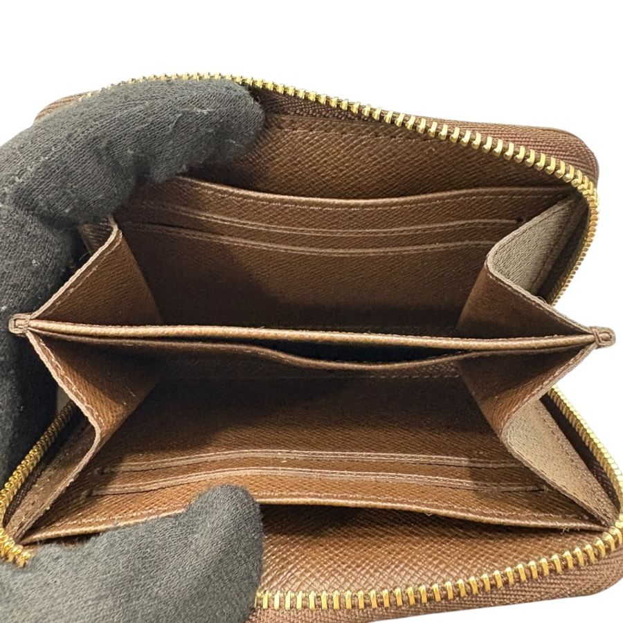 LOUIS VUITTON N63070 Zippy Coin Purse 零錢包 PVC帆布 棋盤格 棕色 金釦-10