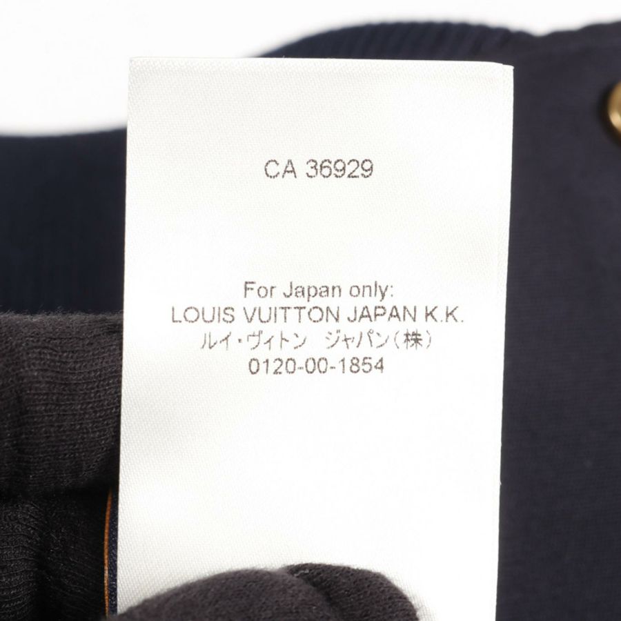 路易威登刺繡夾克寬鬆棉質海軍藍 50 碼二手男款 LV-5