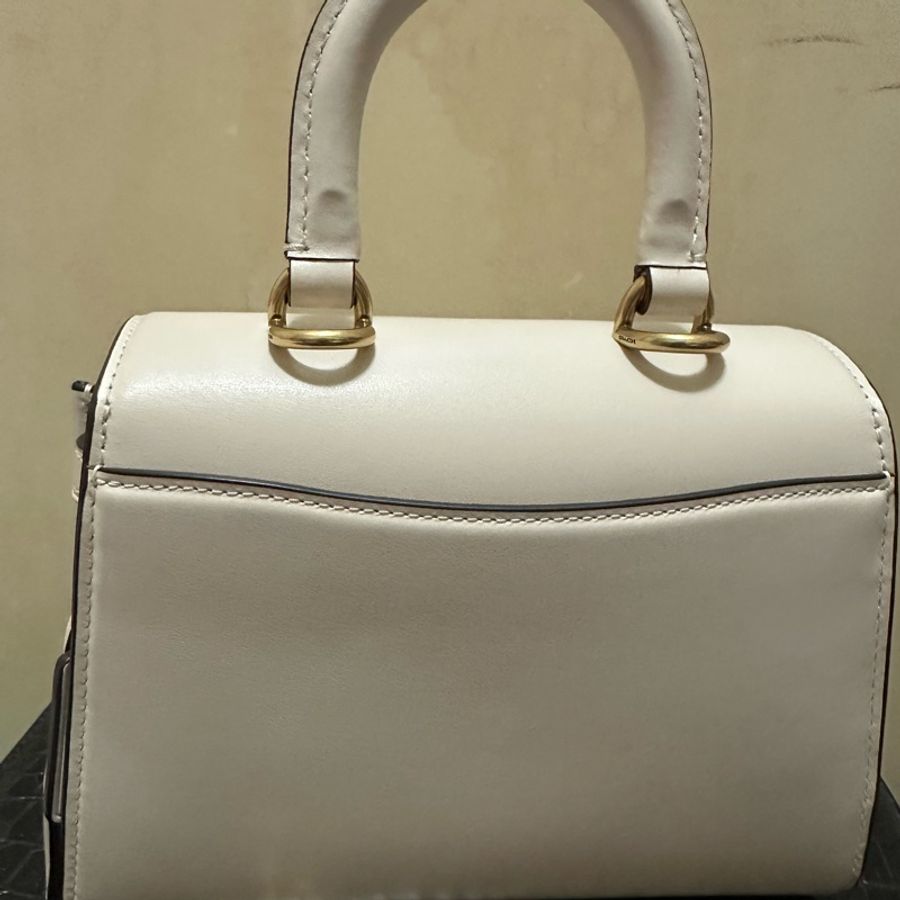 COACH 蔻馳SAMMY 21 頂部提把手袋-B4/粉筆白色(CJ812)-10