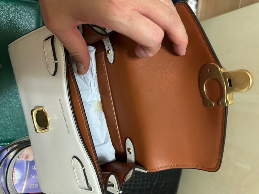 COACH 蔻馳SAMMY 21 頂部提把手袋-B4/粉筆白色(CJ812)-22