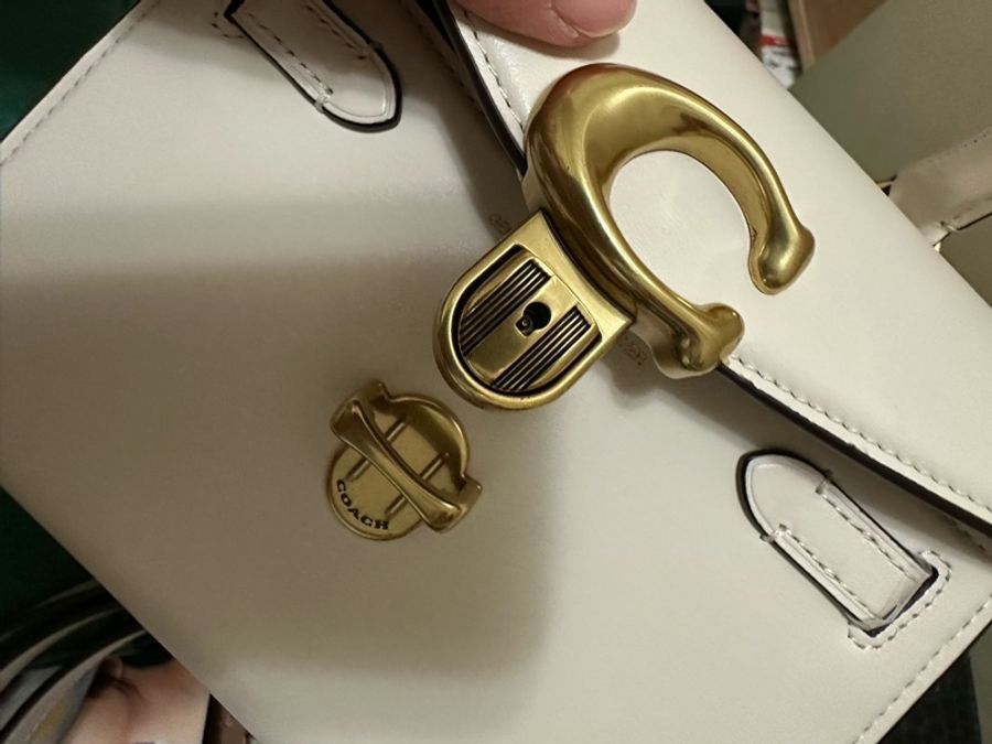 COACH 蔻馳SAMMY 21 頂部提把手袋-B4/粉筆白色(CJ812)-25