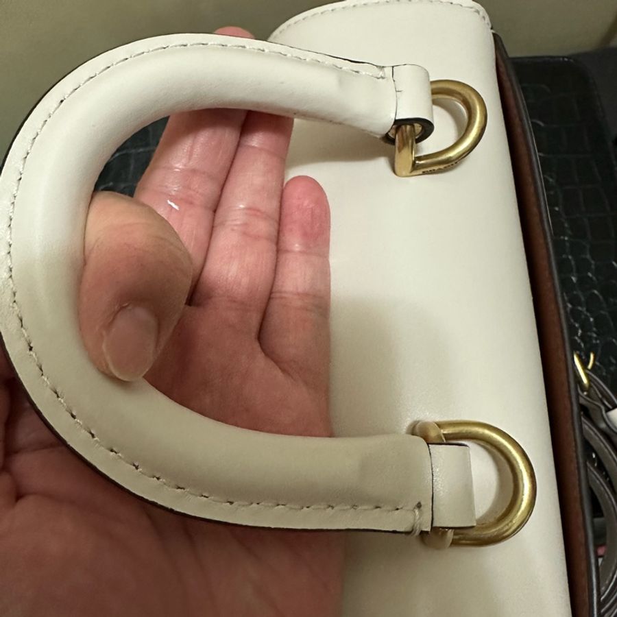 COACH 蔻馳SAMMY 21 頂部提把手袋-B4/粉筆白色(CJ812)-26