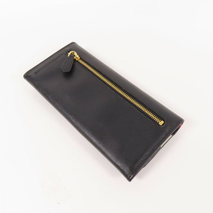 PRADA Saffiano皮革Long Wallet金扣長錢包-5