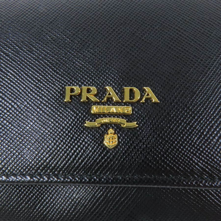 PRADA Saffiano皮革Long Wallet金扣長錢包-10