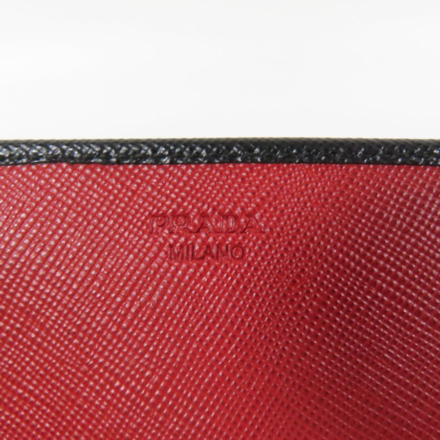 PRADA Saffiano皮革Long Wallet金扣長錢包-11