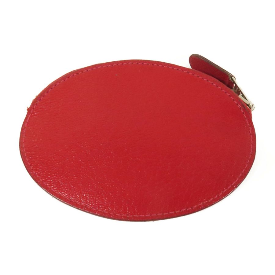 HERMES 【Hermes Fair】Chevre皮革Evelyne Coin Purse零錢包Red-1