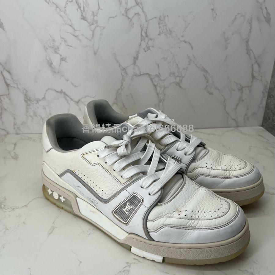 💗香緹國際精品💗 458 LV Trainer 白水泥 運動鞋 uk:8-0