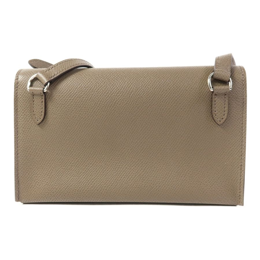 HERMES Epsom皮革Snap Wallet Bag銀扣肩背袋Etain-1