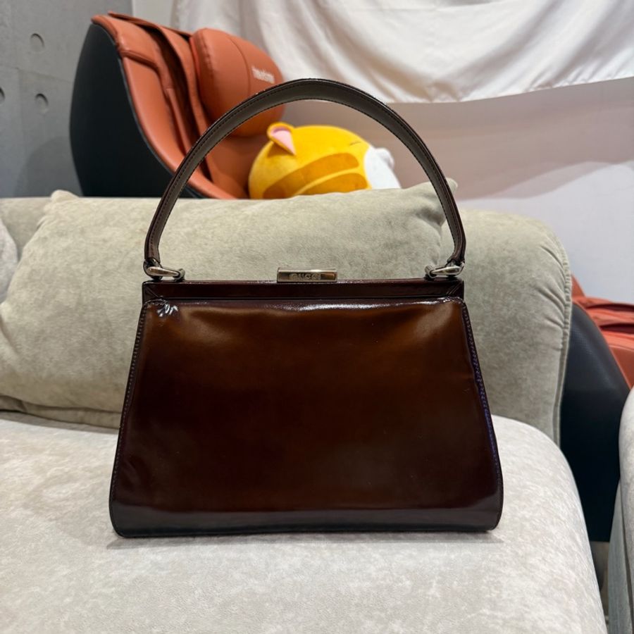 Gucci亮面手提包-0