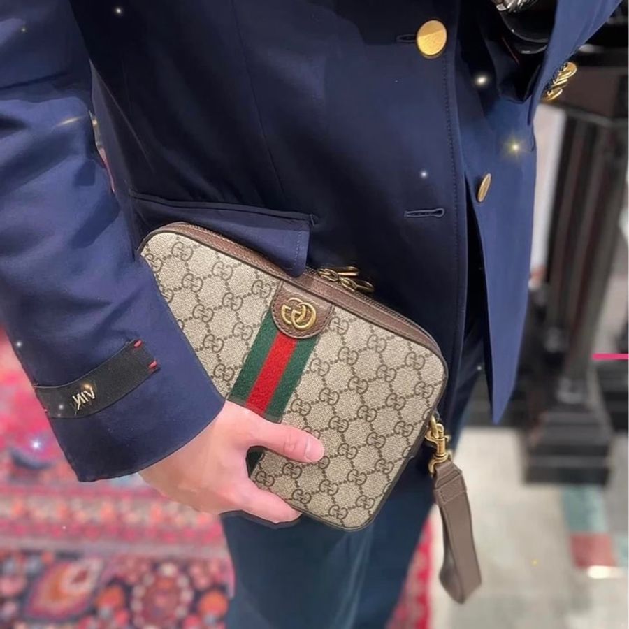 (已售出勿下單)近新閒置品_GUCCI OPHIDIA 綠紅綠 經典斜背包/相機包_台灣購證-3