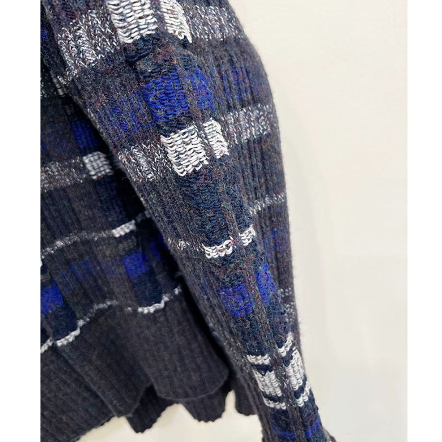 3.1 PHILLIP LIM 深藍小立領格紋毛呢毛衣 36/S/M-6
