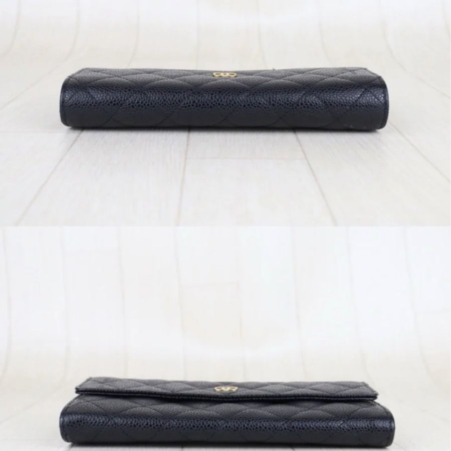 「JL精品代購」97新 Chanel 香奈兒 翻蓋荔枝牛皮長夾-4