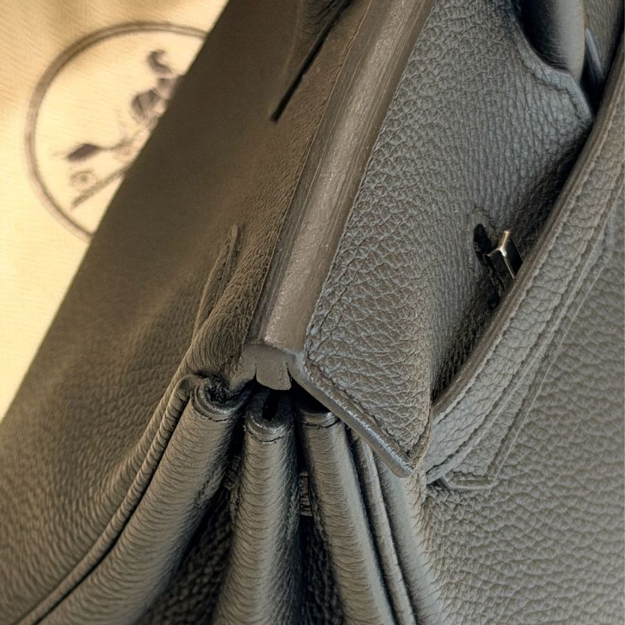 birkin 25 黑銀 Togo 皮 大全配 B刻 無頸紋 日本購證 鉑金25 金屬已在東區包膜 bk25-8