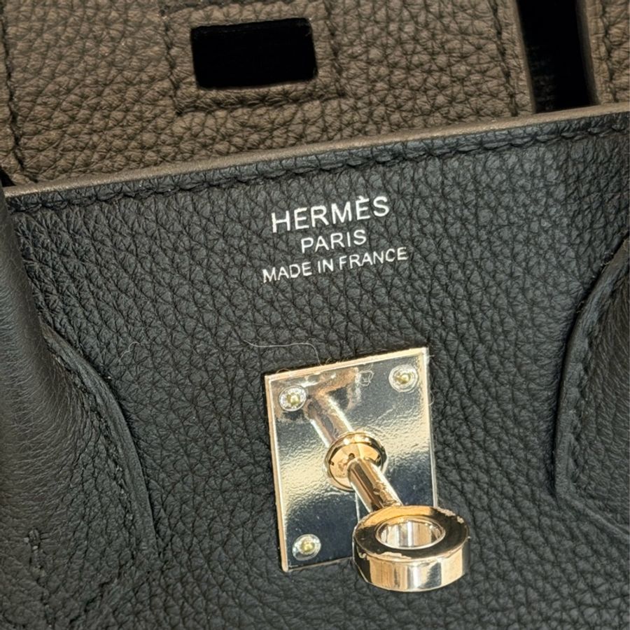 birkin 25 黑銀 Togo 皮 大全配 B刻 無頸紋 日本購證 鉑金25 金屬已在東區包膜 bk25-12