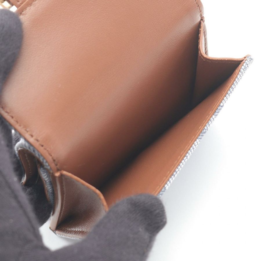 FENDI Baguette Zucca 三折迷你皮夾 8M0395AUT4F1SXQ 帆布淺藍色-5