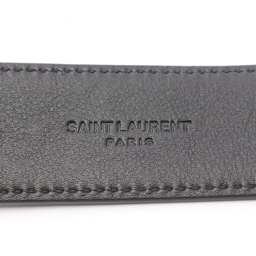 SAINT LAURENT PARIS Cassandra 腰帶 #75 634437B00OE100075 皮革 黑色 全新-3