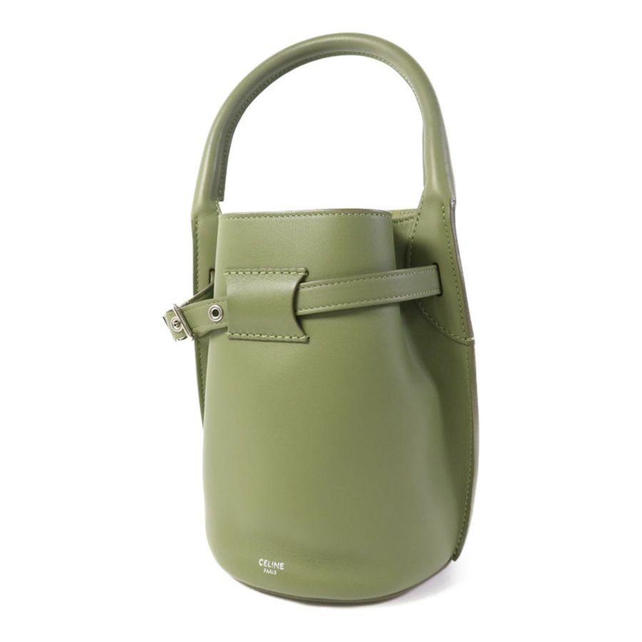 CELINE 牛皮皮革Nano Bucket銀扣手挽肩背兩用袋-2