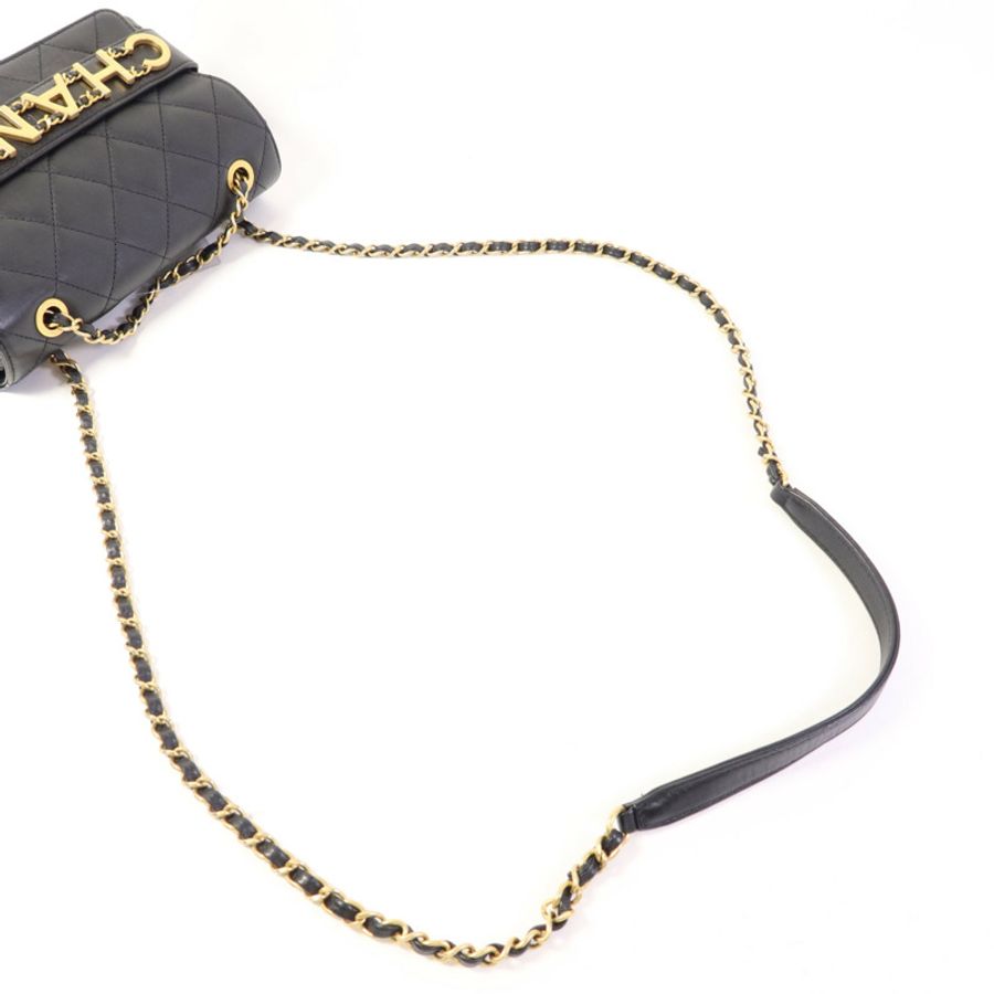 CHANEL 牛皮皮革Enchained Flap Bag金扣鏈帶肩背袋-4